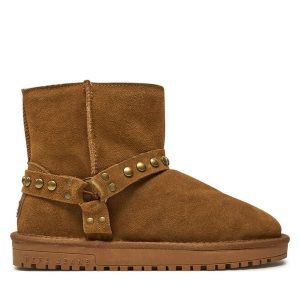 Śniegowce Pepe Jeans. Brązowe buty zimowe Pepe Jeans, z jeansu, bez obcasa, bez zapięcia. Za 279,99 zł.