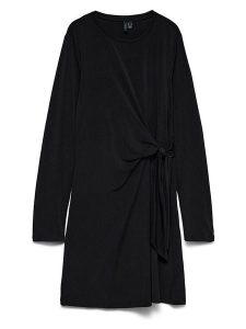 Vero Moda Sukienka w kolorze czarnym rozmiar: XL. Czarne sukienki Vero Moda, na co dzień, xl, bez wzorów, bez kołnierzyka, bez ramiączek, midi, kopertowe. Za 129,95 zł.