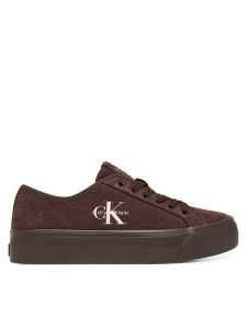 Calvin Klein Tenisówki Vulc Flatf Laceup Suede HW0HW03088 Bordowy. Czerwone trampki Calvin Klein, bez wzorów, ze skóry, bez zapięcia. Za 409,99 zł.