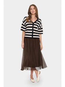 SAINT TROPEZ Kardigan w kolorze czarno-beżowym rozmiar: M. Brązowe kardigany Saint Tropez, z wiskozy. Za 100,99 zł.