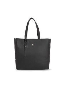 Tommy Hilfiger Torebka Th Soft Tote AW0AW15527 Czarny. Czarne shopper bag TOMMY HILFIGER, bez wzorów, ze skóry, bez dodatków. Za 519,99 zł.