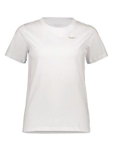Pepe Jeans Koszulka w kolorze białym rozmiar: L. Białe bluzki Pepe Jeans, l, bez wzorów, z bawełny, bez kołnierzyka, bez ramiączek. Za 74,63 zł.