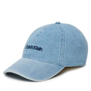 Czapka z daszkiem Calvin Klein. Niebieskie czapki Calvin Klein, bez wzorów. Za 129,99 zł.