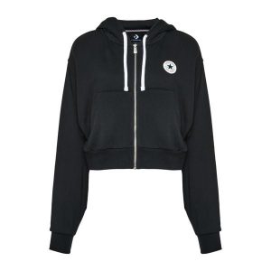 Bluza damska Converse Retro Full-Zip Hoodie. Czarne bluzy Converse, m, bez wzorów, bez kaptura. Za 279,99 zł.