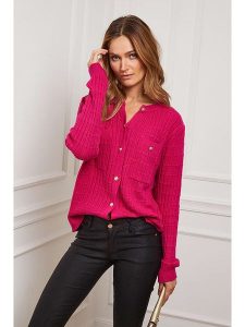 Joséfine Kardigan "Castel" w kolorze różowym rozmiar: M. Różowe kardigany Joséfine, m, bez wzorów, z kaszmiru, bez ramiączek. Za 174,84 zł.