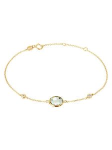 DIA DIAMONDS Pozłacana bransoletka z diamentami i ametystem rozmiar: onesize. Zielone bransoletki DIA DIAMONDS, z ametystem, pozłacane. Za 184,95 zł.
