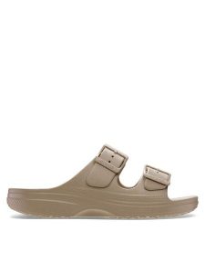 Crocs Klapki Saturday Sandal W 213586 Beżowy. Brązowe klapki Crocs, bez wzorów, z tworzywa sztucznego, bez obcasa. Za 169,99 zł.