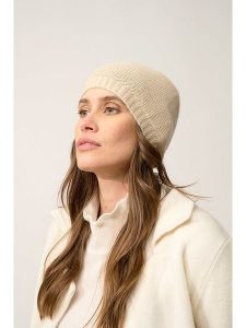 Perfect Cashmere Kaszmirowa czapka "Signy" w kolorze beżowym rozmiar: onesize. Brązowe czapki Perfect Cashmere, bez wzorów, z kaszmiru. Za 119,95 zł.