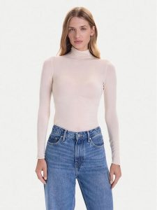 Hunkemöller Bluzka Intimate 302810 Écru Slim Fit. Bluzki Hunkemöller, l, bez wzorów, bez kołnierzyka, bez ramiączek. Za 139,99 zł.