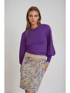 Monki Spódnica dzianinowa w kolorze beżowym rozmiar: S. Brązowe spódnice Monki, s, bez wzorów, z dzianiny, mini. Za 42,95 zł.