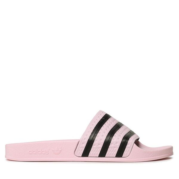 Klapki adidas. Czerwone kalosze ADIDAS, bez wzorów, bez obcasa. Za 149,99 zł.