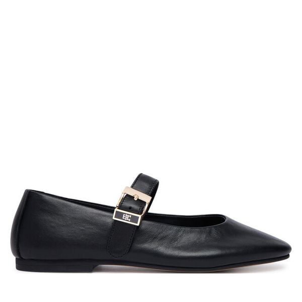Baleriny Tommy Hilfiger. Czarne balerinki TOMMY HILFIGER, bez wzorów, bez obcasa, bez zapięcia. Za 477,99 zł.