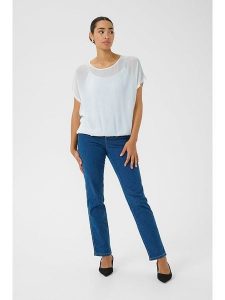 Kaffe Bluzka w kolorze białym rozmiar: 46. Białe bluzki Kaffe, bez wzorów, z wiskozy, bez kołnierzyka, bez ramiączek. Za 52,55 zł.