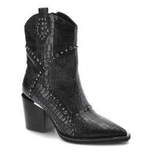 Czarne Botki Alma En Pena Modne Skórzane Buty Na Obcasie. Czarne botki Alma en Pena, z aplikacjami, ze skóry ekologicznej, bez obcasa, na obcasie, bez zapięcia. Za 549,00 zł.