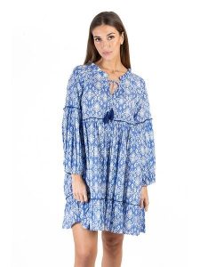 Isla Bonita by SIGRIS Sukienka w kolorze niebieskim rozmiar: XL. Niebieskie sukienki Isla Bonita by SIGRIS, na co dzień, xl, bez wzorów, z bawełny, bez kołnierzyka, bez ramiączek, midi, proste. Za 154,07 zł.