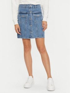 Karl Lagerfeld Jeans Spódnica jeansowa 246J1202 Niebieski Regular Fit. Niebieskie spódnice Karl Lagerfeld Jeans, s, bez wzorów, z bawełny. Za 309,99 zł.