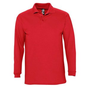Koszulka Polo Z Długim Rękawem Dla Dorosłych Unisex Winter II. Czerwone bluzki SOL'S, s, bez wzorów, casualowe, bez kołnierzyka, bez ramiączek. Za 121,99 zł.