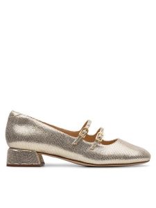 Clarks Półbuty Daiss 30 26181312 Złoty. Żółte czółenka Clarks, bez wzorów, ze skóry, bez obcasa, na obcasie, bez zapięcia. Za 299,99 zł.