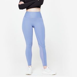 Legginsy fitness damskie Domyos. Czarne legginsy DOMYOS, bez wzorów, z materiału, z podwyższonym stanem. Za 99,99 zł.
