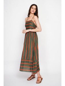 Le Jardin du Lin Sukienka w kolorze khaki rozmiar: 40. Brązowe sukienki Le jardin du lin, bez wzorów, bez kołnierzyka, bez ramiączek, maxi, rozkloszowane. Za 184,95 zł.