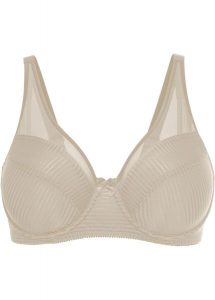 Biustonosz minimizer z siateczką. Brązowe biustonosze bonprix, bez wzorów. Za 77,99 zł.