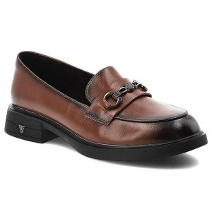 Mokasyny damskie Vinceza, skóra naturalna wsuwany fason klasyczny loafer ozdobna klamra stabilny niski obcas solidna podeszwa, brązowe, 39991. Brązowe półbuty VINCEZA, bez wzorów, ze skóry, bez obcasa, na obcasie, bez zapięcia. Za 159,00 zł.