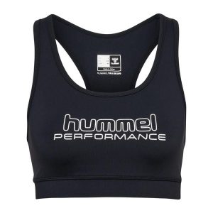 Biustonosz damski Hummel Te Fundamental. Czarne koszulki sportowe Hummel, bez wzorów, bez ramiączek. Za 95,50 zł.