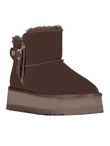 Geographical Norway Botki zimowe "Ozipcache" w kolorze brązowym rozmiar: 41. Brązowe botki Geographical Norway, na zimę, bez wzorów, z futra, bez obcasa, bez zapięcia. Za 162,95 zł.