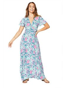 Aller Simplement Sukienka w kolorze błękitno-jasnoróżowym rozmiar: 38/40. Niebieskie sukienki Aller Simplement, bez wzorów, z wiskozy, bez kołnierzyka, bez ramiączek, maxi. Za 100,99 zł.