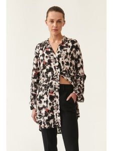 TATUUM Bluzka w kolorze beżowo-czarnym rozmiar: 40. Brązowe bluzki Tatuum, bez wzorów, z wiskozy, bez kołnierzyka, bez ramiączek. Za 107,45 zł.