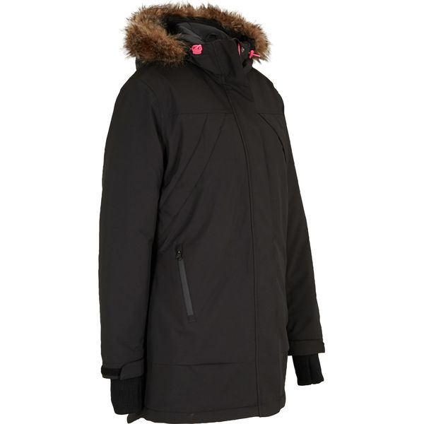 Kurtka parka funkcjonalna, wodoodporna. Czarne kurtki bonprix, s, bez wzorów, z polaru, z kapturem. Za 379,99 zł.