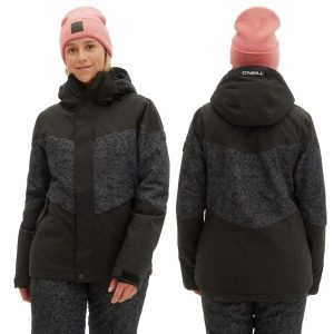 Kurtka zimowa na narty i snowboard damska O'Neill 10K. Czarne kurtki O'Neill, na zimę, bez wzorów, z poliesteru, bez kaptura. Za 438,55 zł.