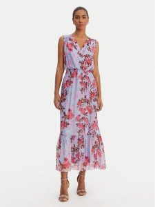 Fracomina Sukienka codzienna FR26SD3018W774R8 Niebieski Regular Fit. Niebieskie sukienki Fracomina, na co dzień, xl, bez wzorów, z wiskozy, bez kołnierzyka, bez ramiączek, proste. Za 649,99 zł.