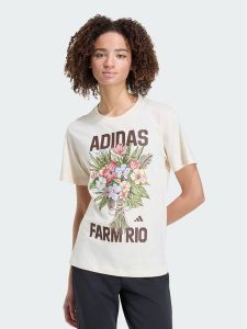 Adidas T-Shirt Fram Rio Graphic KR0280 Kremowy Regular Fit. Białe t-shirty ADIDAS, l, bez wzorów, z bawełny, bez kołnierzyka, bez ramiączek. Za 148,99 zł.