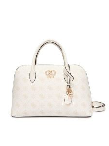 Guess Torebka Emelie Logo HWGP99 28060 Biały. Białe kuferki Guess, z aplikacjami, ze skóry, bez dodatków. Za 674,99 zł.