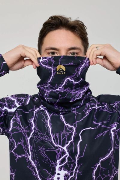 Komin Thunderstruck. Fioletowe szaliki OOSC, na zimę, bez wzorów, z elastanu. Za 98,99 zł.