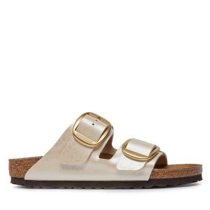 Klapki Birkenstock. Białe klapki Birkenstock, bez wzorów, bez obcasa. Za 455,99 zł.