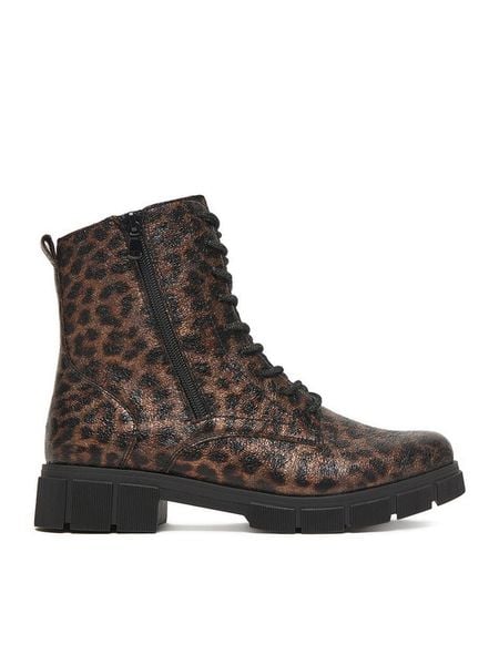 Remonte Trzewiki CEO-D2S72-90 Brązowy. Brązowe botki Remonte, bez wzorów, z materiału, bez obcasa, na płaskiej podeszwie, bez zapięcia. Za 349,99 zł.