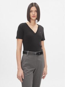 Tommy Hilfiger T-Shirt New Cody WW0WW40584 Czarny Slim Fit. Czarne t-shirty TOMMY HILFIGER, m, bez wzorów, z bawełny, bez kołnierzyka, bez ramiączek. Za 139,99 zł.
