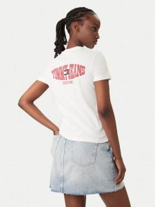 Tommy Jeans T-Shirt Wavy Flag DW0DW22274 Biały Regular Fit. Białe t-shirty Tommy Jeans, xl, bez wzorów, z bawełny, bez kołnierzyka, bez ramiączek. Za 169,99 zł.