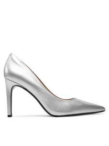 Calvin Klein Szpilki Heel Pump 90 - Met HW0HW02431 Srebrny. Szare szpilki Calvin Klein, bez wzorów, ze skóry, bez obcasa. Za 439,99 zł.