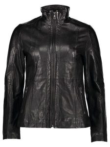 Bugatti Skórzana kurtka w kolorze czarnym rozmiar: 42. Czarne kurtki Bugatti, bez wzorów, ze skóry, bez kaptura. Za 542,60 zł.