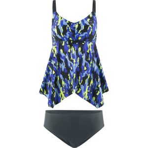 Tankini (2 części) bonprix niebiesko-czarny. Bikini marki bonprix. Za 129,99 zł.