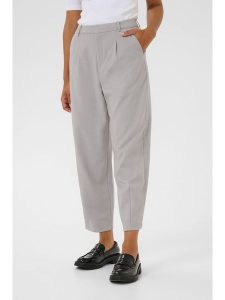 Kaffe Spodnie w kolorze szarym rozmiar: 44. Szare spodnie z wysokim stanem Kaffe, bez wzorów, z materiału, z podwyższonym stanem. Za 208,99 zł.
