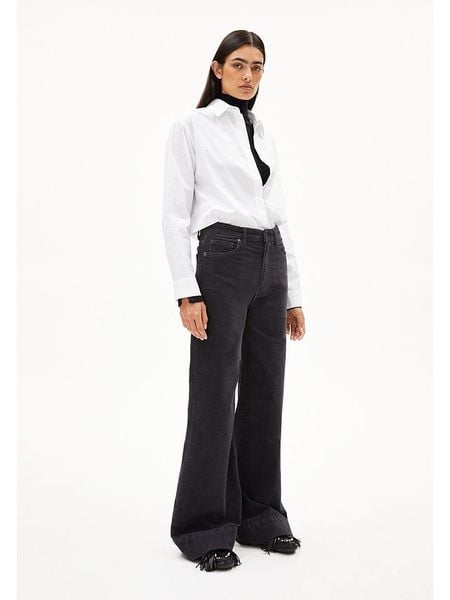 Armedangels Dżinsy "Murliaa" - Comfort fit - w kolorze czarnym rozmiar: W33/L32. Czarne jeansy ARMEDANGELS, z aplikacjami, z bawełny, z podwyższonym stanem. Za 250,35 zł.