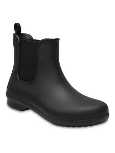 Crocs Sztyblety "Freesail" w kolorze czarnym rozmiar: 33/34. Czarne botki Crocs, bez wzorów, bez obcasa, bez zapięcia. Za 65,38 zł.