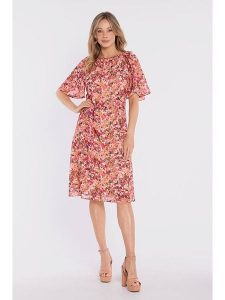 Stylove Sukienka w kolorze jasnoróżowo-różowo-pomarańczowym rozmiar: L. Różowe sukienki Stylove, na co dzień, l, bez wzorów, z tkaniny, bez kołnierzyka, bez ramiączek, midi, proste. Za 197,17 zł.