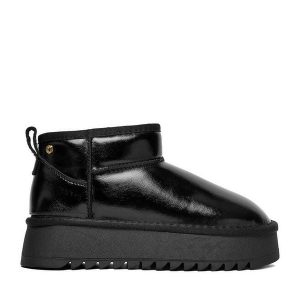 Śniegowce Eva Minge. Czarne buty zimowe Eva Minge, bez obcasa, bez zapięcia. Za 299,99 zł.