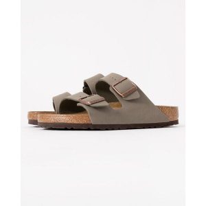 Klapki turystyczne uniseks Birkenstock Arizona 211. Szare klapki Birkenstock, bez wzorów, z materiału, bez obcasa. Za 412,15 zł.