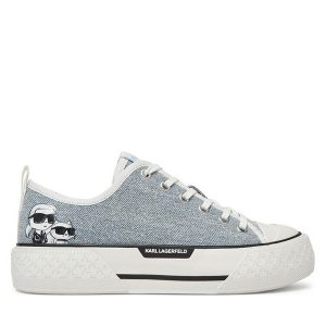 Trampki KARL LAGERFELD. Niebieskie trampki KARL LAGERFELD, bez wzorów, bez zapięcia. Za 339,99 zł.